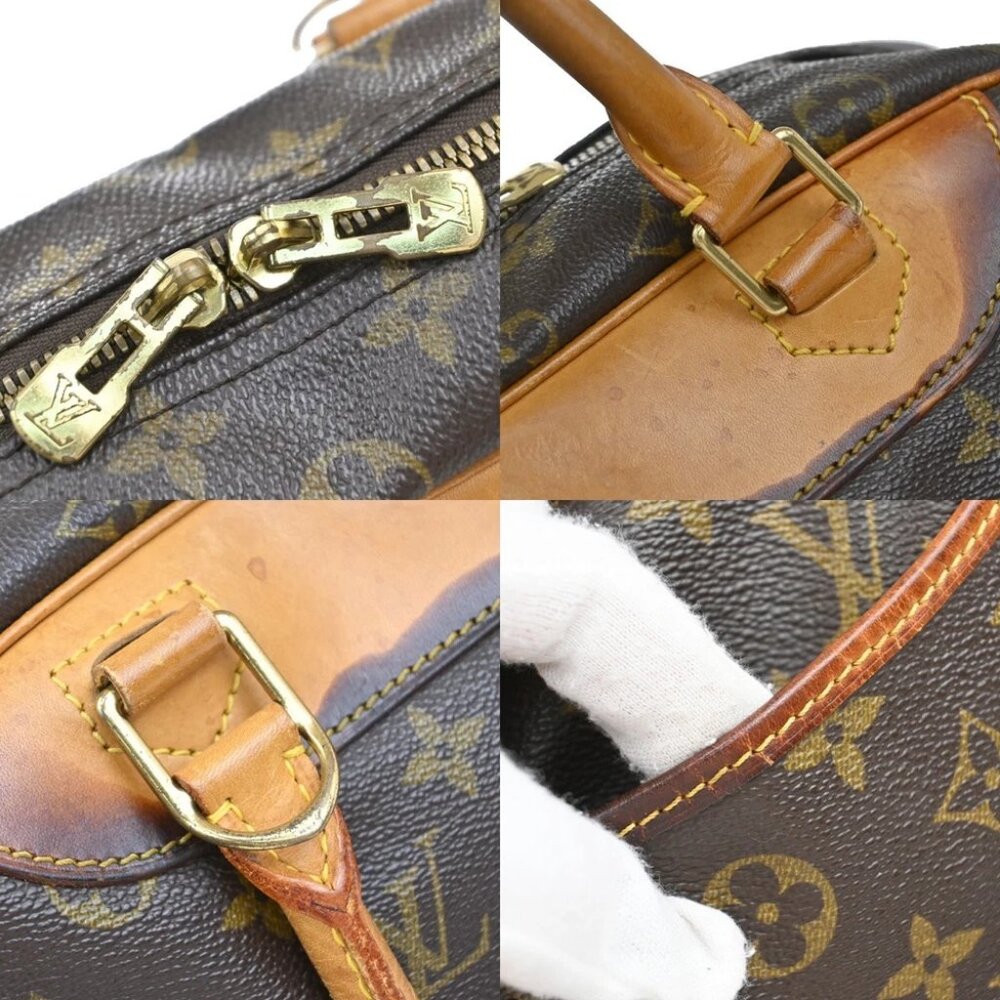 LOUIS VUITTON LV Logo Deauville Hand Bag Monogram Leather Brown - Picture 14 of 15